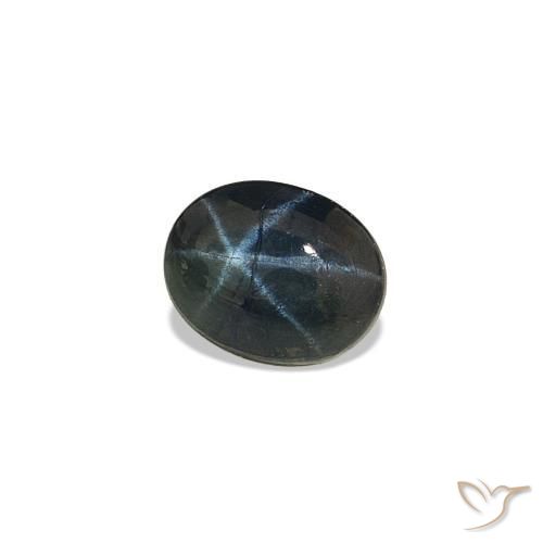 Zaffiro stellato Blu notte naturale da 0.58 ct, Taglio ovale, Opaco