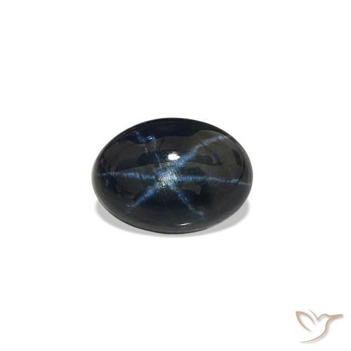 Zaffiro stellato Blu scuro naturale da 0.81 ct, Taglio ovale, Opaco