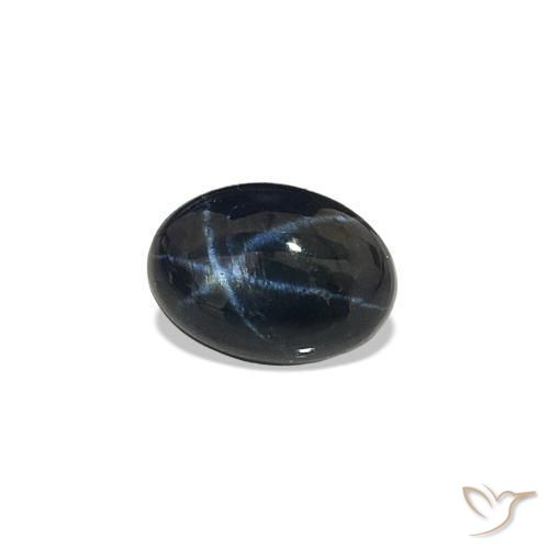Zaffiro stellato Blu scuro naturale da 0.81 ct, Taglio ovale, Opaco