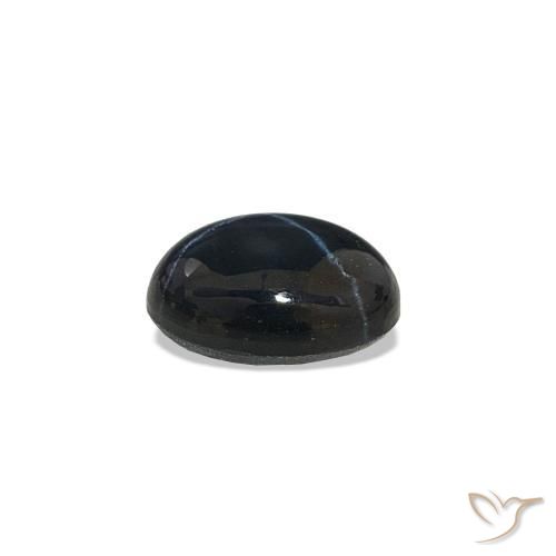 Zaffiro stellato Blu scuro naturale da 0.81 ct, Taglio ovale, Opaco
