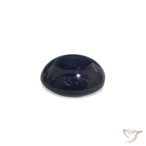 Zaffiro stellato Blu scuro profondo naturale da 0.55 ct, Taglio ovale, Opaco