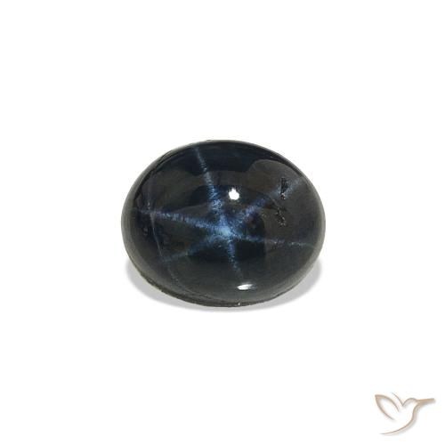 Zaffiro stellato Blu notte naturale da 0.90 ct, Taglio ovale, Opaco