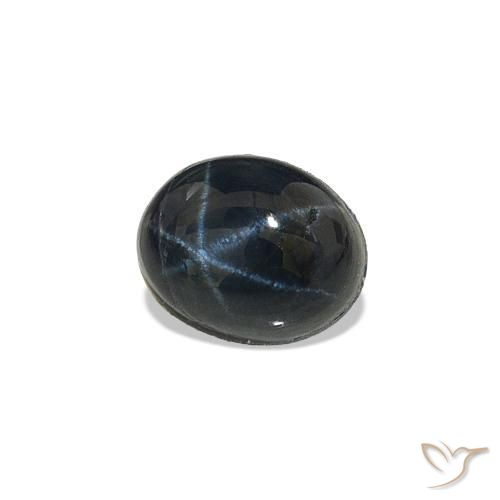 Zaffiro stellato Blu notte naturale da 0.90 ct, Taglio ovale, Opaco