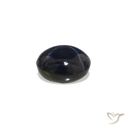 Zaffiro stellato Blu scuro naturale da 0.65 ct, Taglio ovale, Opaco