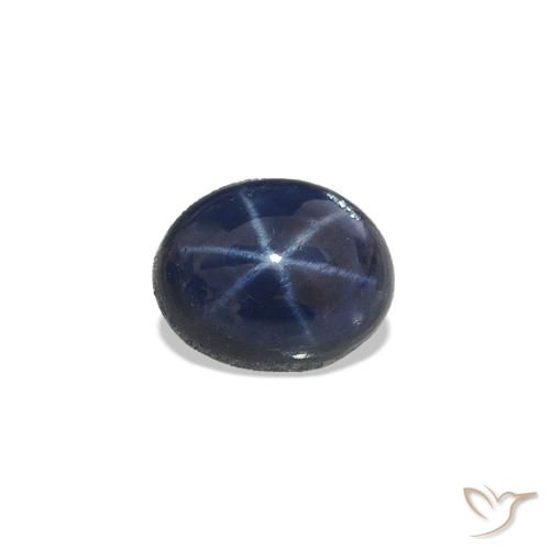 Zaffiro stellato Blu scuro profondo naturale da 0.62 ct, Taglio ovale, Opaco