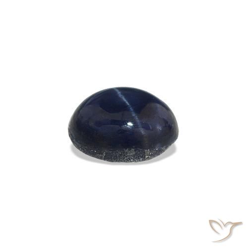 Zaffiro stellato Blu scuro profondo naturale da 0.62 ct, Taglio ovale, Opaco