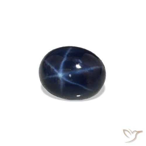 Zaffiro stellato Blu scuro naturale da 0.69 ct, Taglio ovale, Opaco