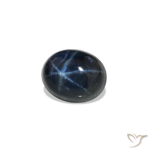 Zaffiro stellato Blu scuro naturale da 0.94 ct, Ovale, Opaco