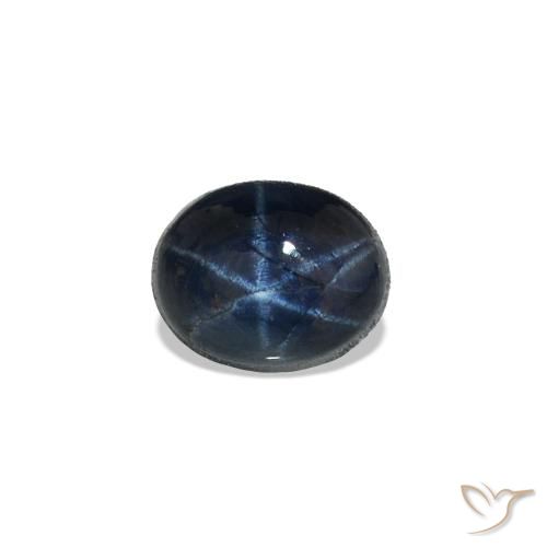 Zaffiro stellato Blu scuro profondo naturale da 0.80 ct, Ovale, Opaco