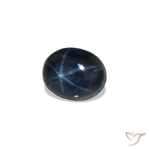 Zaffiro stellato Blu scuro profondo naturale da 0.80 ct, Ovale, Opaco