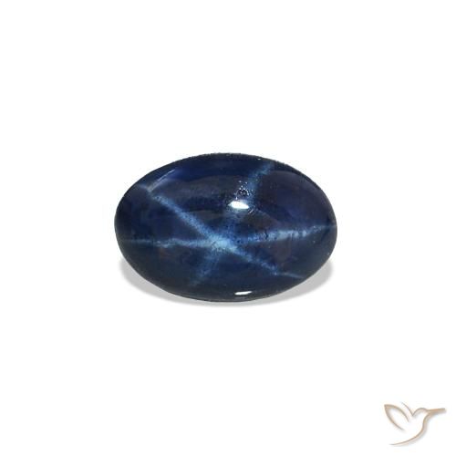 Zaffiro stellato Blu scuro naturale da 0.56 ct, Ovale, Opaco