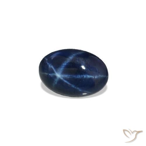 Zaffiro stellato Blu scuro naturale da 0.56 ct, Ovale, Opaco
