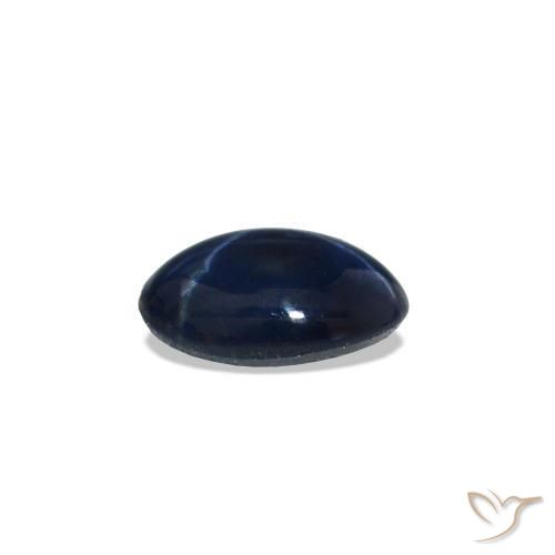 Zaffiro stellato Blu scuro naturale da 0.56 ct, Ovale, Opaco