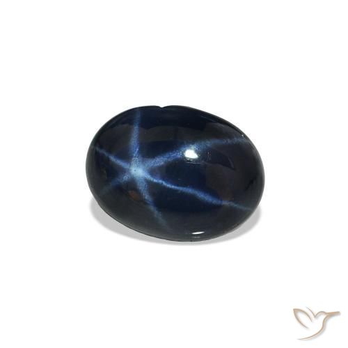 Zaffiro stellato Blu scuro profondo naturale da 1.15 ct, Ovale, Opaco
