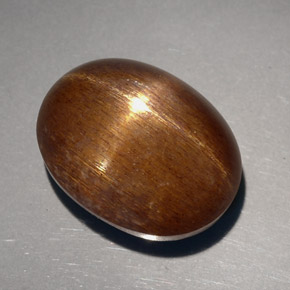 Pietra del sole stellata naturale marrone da 23,68 ct, taglio ovale, opaco