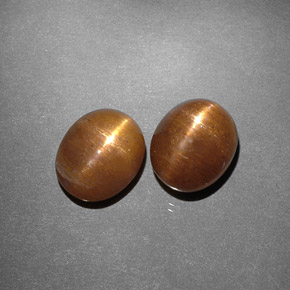 Gemme di Pietra solare stellare Marrone dorato naturale da  ct, Taglio ovale, Opaco