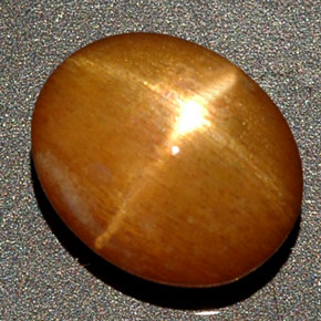 Pietra solare stellare Marrone dorato naturale da 4.20 ct, Taglio ovale, Opaco
