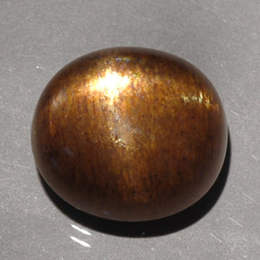 Pietra del sole stellata marrone dorato naturale da 6,18 ct, taglio ovale, opaco