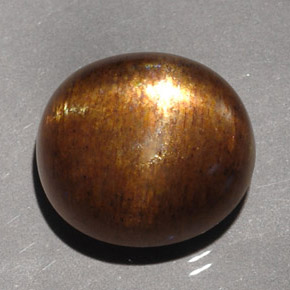 Pietra del sole stellata marrone dorato naturale da 6,18 ct, taglio ovale, opaco