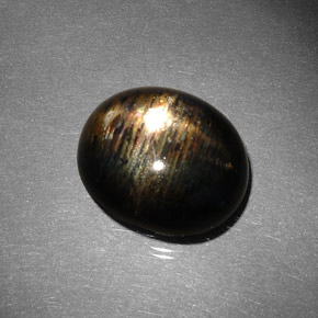 Pietra del sole stellata naturale marrone da 10,22 ct, taglio ovale, opaco