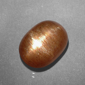 Pietra del sole stellata naturale marrone da 2,81 ct, taglio ovale, opaco