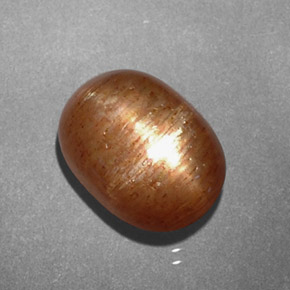 Pietra del sole stellata naturale marrone da 2,81 ct, taglio ovale, opaco