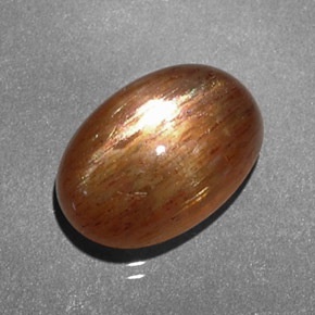 Pietra del sole stellata naturale marrone da 3,15 ct, taglio ovale, opaco
