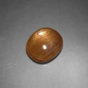 Pietra del sole stellata naturale marrone da 1,62 ct, taglio ovale, opaco