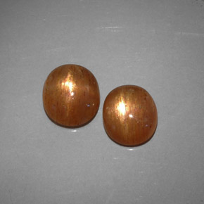 Gemme di Pietra solare stellare Marrone dorato naturale da  ct, Taglio ovale, Traslucido