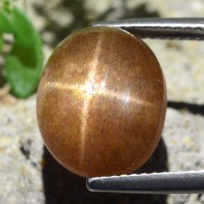 Pietra solare stellare Marrone caldo naturale da 8.26 ct, Taglio ovale, Opaco