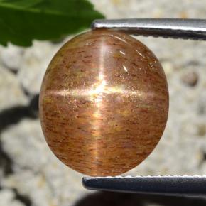 Pietra solare stellare Marrone dorato naturale da 5.23 ct, Taglio ovale, Opaco