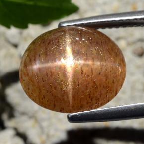 Pietra solare stellare Marrone dorato naturale da 5.23 ct, Taglio ovale, Opaco