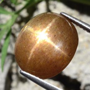 Pietra solare stellare Marrone dorato naturale da 9.24 ct, Taglio ovale, Opaco