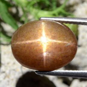 Pietra solare stellare Marrone dorato naturale da 9.10 ct, Taglio ovale, Opaco