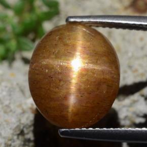 Pietra solare stellare Marrone dorato naturale da 7.27 ct, Taglio ovale, Opaco