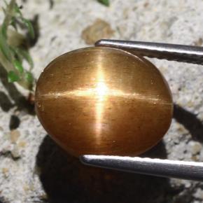 Pietra solare stellare Marrone dorato naturale da 7.06 ct, Taglio ovale, Opaco
