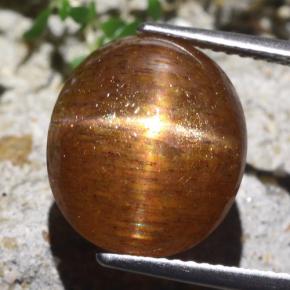 Pietra del sole stellata naturale marrone da 9,36 ct, taglio ovale, opaco