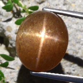 Pietra solare stellare Marrone dorato naturale da 8.36 ct, Taglio ovale, Opaco
