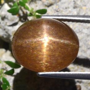 Pietra solare stellare Marrone dorato naturale da 8.36 ct, Taglio ovale, Opaco