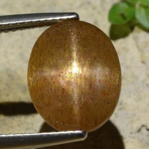 Pietra solare stellare Marrone dorato naturale da 5.36 ct, Taglio ovale, Traslucido