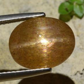 Pietra solare stellare Marrone dorato naturale da 5.36 ct, Taglio ovale, Traslucido