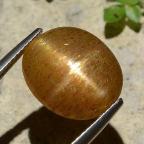 Pietra solare stellare Marrone dorato naturale da 6.61 ct, Taglio ovale, Opaco