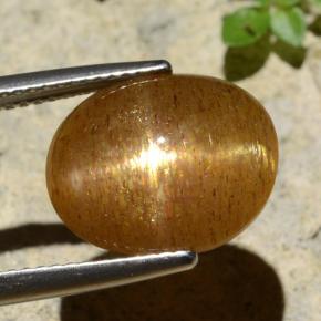 Pietra solare stellare Marrone dorato naturale da 6.61 ct, Taglio ovale, Opaco