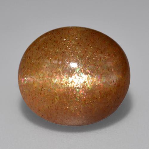 Pietra solare stellare Caramello Marrone naturale da 9.11 ct, Taglio ovale, Opaco