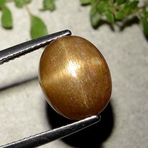 Pietra solare stellare Marrone dorato naturale da 6.21 ct, Taglio ovale, Opaco