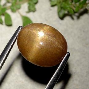 Pietra solare stellare Marrone dorato naturale da 6.21 ct, Taglio ovale, Opaco