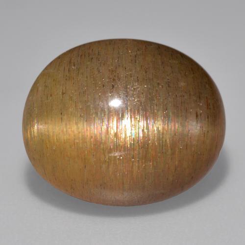 Pietra solare stellare Marrone dorato naturale da 12.02 ct, Taglio ovale, Opaco