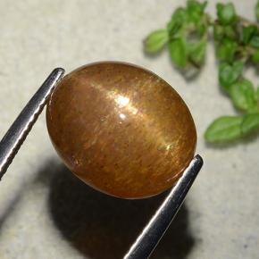 Pietra solare stellare Marrone dorato naturale da 7.51 ct, Taglio ovale, Opaco