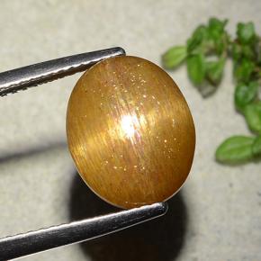 Pietra solare stellare Marrone dorato naturale da 5.86 ct, Taglio ovale, Opaco