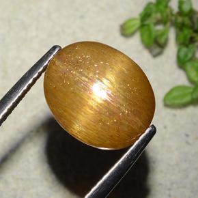 Pietra solare stellare Marrone dorato naturale da 5.86 ct, Taglio ovale, Opaco